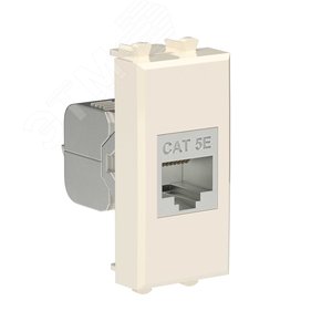 Avanti Компьютерная розетка RJ-45 без шторки модульная, кат.5е экранированная,  Ванильная дымка, 1 модуль - фото 2