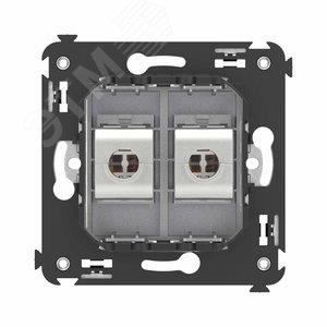 Avanti Компьютерная розетка RJ-45 без шторки в стену, кат.6 двойная экранированная,  Закаленная сталь - фото 4