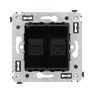Изображение товара Avanti Компьютерная розетка RJ-45 без шторки в стену, кат.5е двойная Черный квадрат (шт)