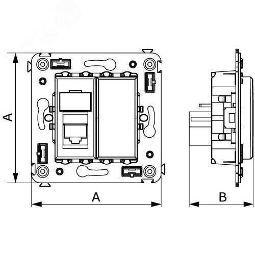 Avanti Розетка RJ-45 в стену 5e одинарная         ''Ванильная дымка '' - фото 6