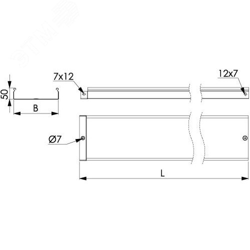 Лоток неперфорированный 200х50х3000 толщина 1.2мм - фото 2