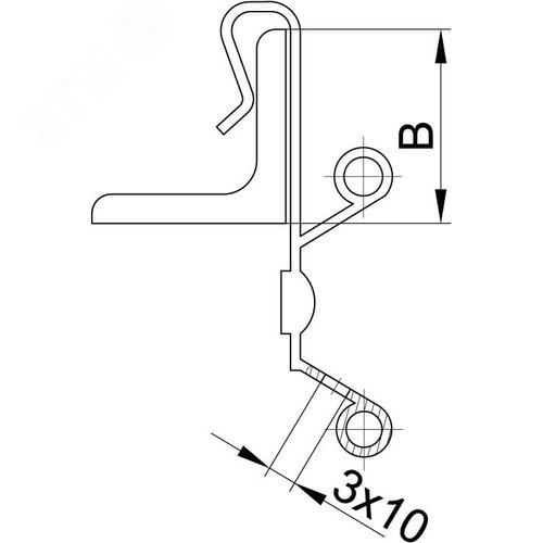 Крепеж для хомута к балке 5-7 мм вертикальный монтаж - фото 2
