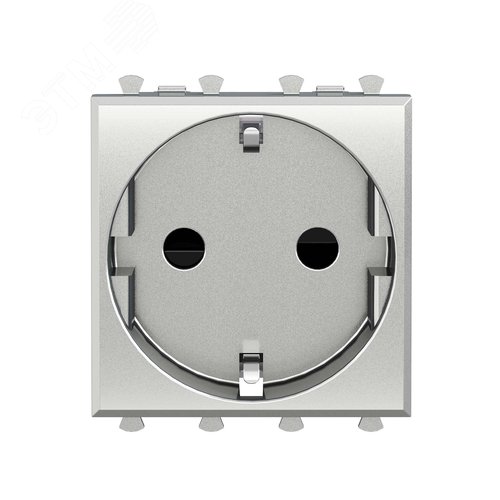 Изображение товара Avanti Розетка модульная 2P+E с з/ш Закаленная сталь 2 модуля (шт)