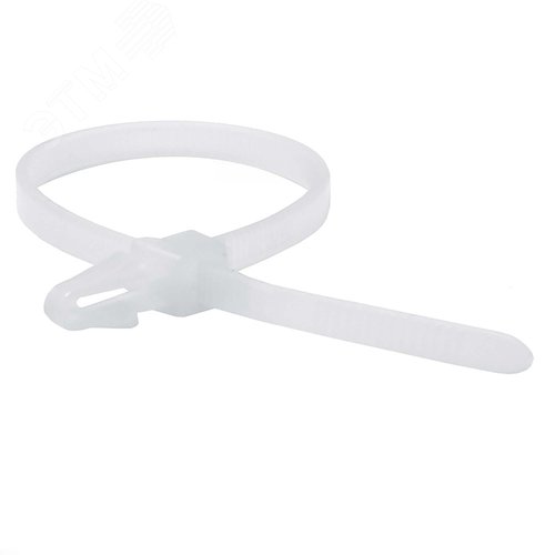 Хомут P6.6 с монтажным основанием под отверстие 4,9мм, белый 4,8x200 - фото 1
