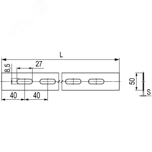 Полоса перфорированная 50x3000 мм, 2,5 мм цинк-ламель - фото 2