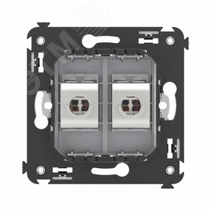 Avanti Компьютерная розетка RJ-45 без шторки в стену, кат.6А двойная экранированная,  Закаленная сталь - фото 4