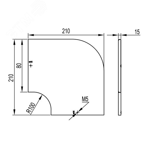 Крышка на угол CPO 90 горизонтальный 90° осн.80 в комплекте с метизами и пластинами PTCE - фото 3