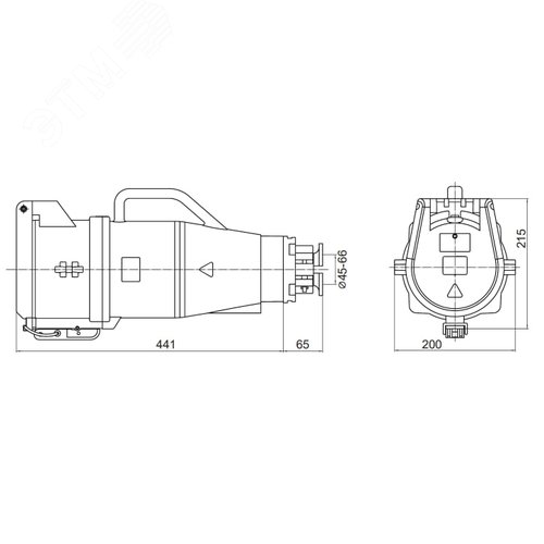 Розетка кабельная CS IP67 400А 3P+E+N 690В - фото 2