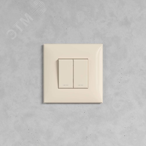 Avanti Инвертор двухклавишный в стену Ванильная   дымка (Переключатель сх. 7+7) - фото 5