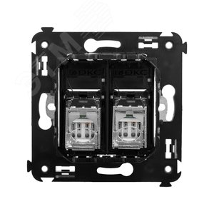 Avanti Компьютерная розетка RJ-45 в стену, кат.5e двойная экранированная,, Черный матовый - фото 3