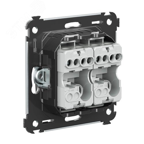 Avanti Выключатель двухклавишный в стену, Черный   квадрат - фото 4