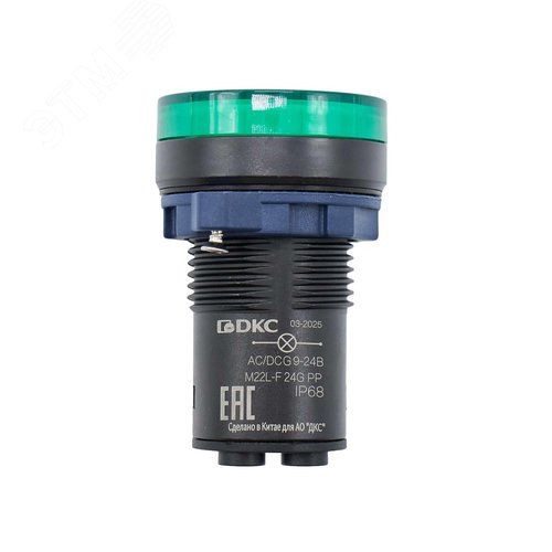 Сигнальная лампа со встроенным диодом 9-24В, зеленая, зажим Plug-In - фото 2