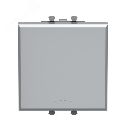 Переключатель одноклавишный модульный, Avanti, закаленная сталь, 2 модуля - фото 1