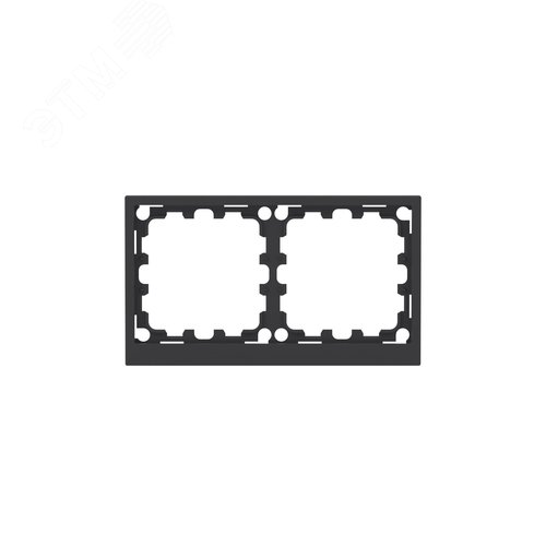 Рамка на 2 поста, KANT, черный уголь - фото 1