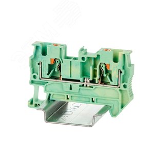 Клемма заземления, зажим push-in, 2 точки подключения, 4 кв.мм - фото 1