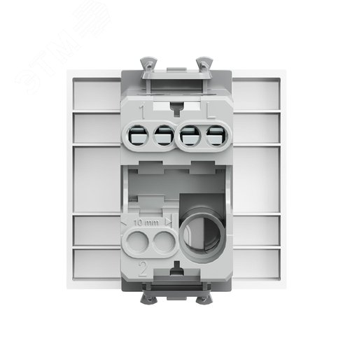 Выключатель одноклавишный модульный, Avanti, белое облако, 2 модуля - фото 3