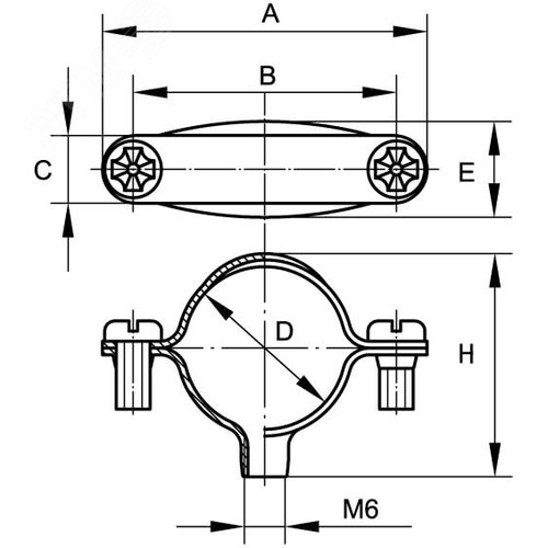 Хомут стальной с внутренней резьбой М6 8мм - фото 2
