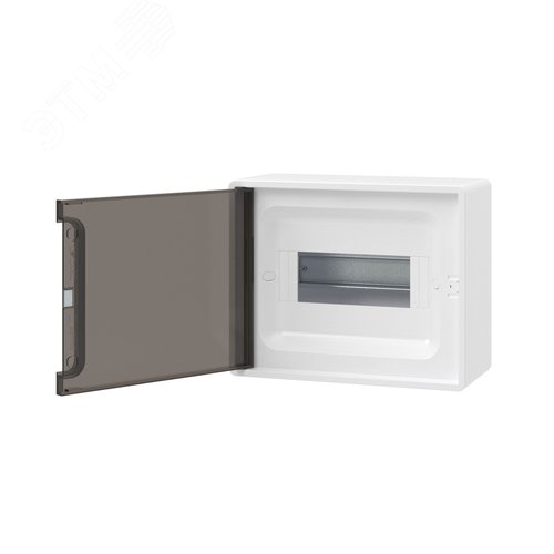 Щиток 8 мод настенный Фрейм (FRAME), белый, с тонированной дверцей, с 2 шинами PEN на 6 и 8 отв. - фото 3