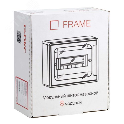 Щиток 8 мод настенный Фрейм (FRAME), белый, с тонированной дверцей, с 2 шинами PEN на 6 и 8 отв. - фото 5