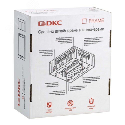 Щиток 8 мод настенный Фрейм (FRAME), белый, с тонированной дверцей, с 2 шинами PEN на 6 и 8 отв. - фото 6