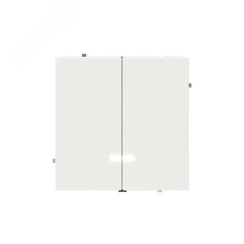 Выключатель двухклавишный с подсветкой, KANT, белая магнолия - фото 2