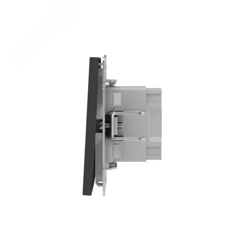 Выключатель двухклавишный с подсветкой, KANT, черный уголь - фото 5