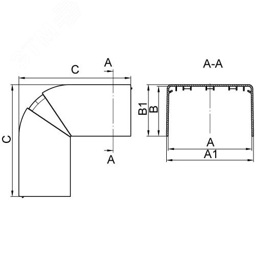 Угол 90 градусов внешний неизменяемый 100х40мм - фото 2