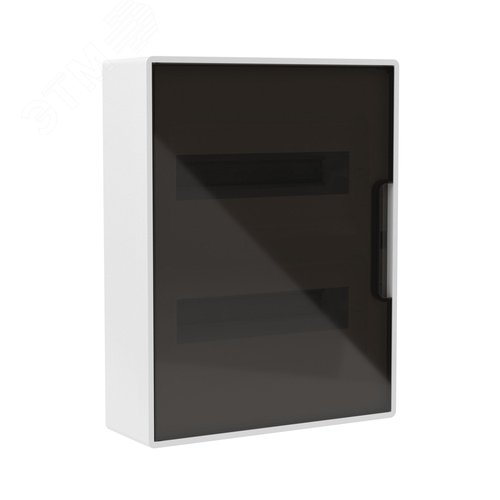 Изображение товара Щиток 24 мод настенный Фрейм (FRAME) ЩРн-п-24, белый, с тонированной дверцей, с 4 шинами PEN (2шт на 8 отв. и 2шт на 6 отв) (шт)