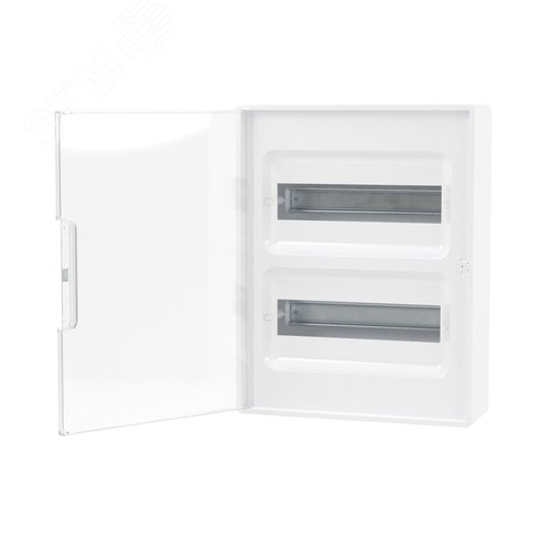 Щиток 24 мод настенный Фрейм (FRAME), белый с прозрачной дверцей, с 4 шинами PEN (2шт на 8 отв. и 2шт на 6 отв) - фото 3