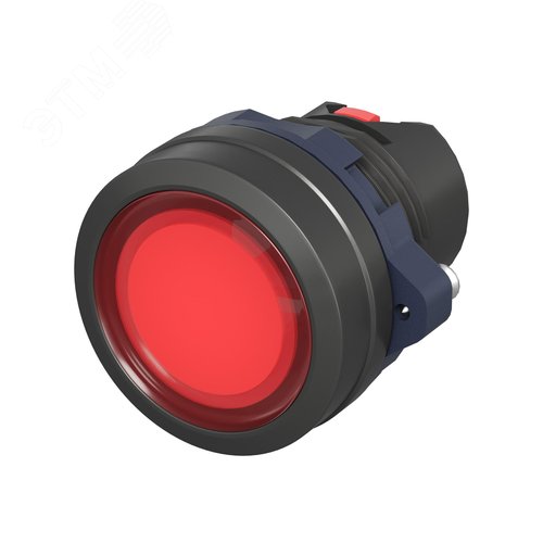 Головка кнопки плоская прозрачная без фиксации, красная - фото 1