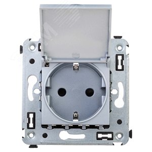 Avanti Розетка с крышкой в стену 2P+E с з/ш  Закаленная сталь - фото 1