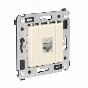 Avanti Компьютерная розетка RJ-45 без шторки в стену, кат.6А одинарная экранированная,  Ванильная дымка - фото 2