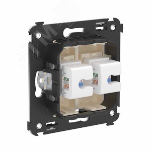 Avanti Телефонная розетка RJ-12 без шторки в стену двойная, Ванильная дымка - фото 3