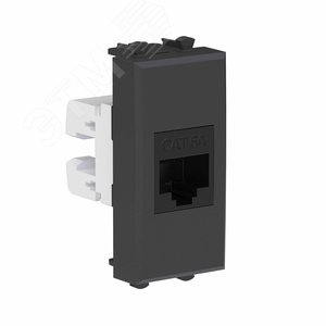 Avanti Компьютерная розетка RJ-45 без шторки модульная, кат.6А,  Черный матовый, 1 модуль - фото 2