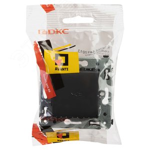 Avanti Розетка с крышкой в стену, 2P+E, с з/ш, , Черный матовый - фото 5