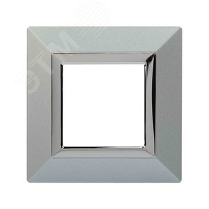 Рамка из металла, ''Avanti'', светло-серебристая, 2 модуля - фото 1