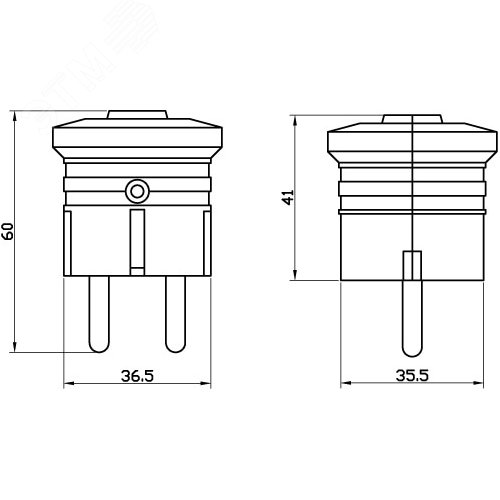 Вилка кабельная бытовая с центральным вводом кабеля черная 16А IP20 2P+E 230В - фото 2