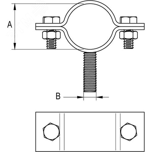 Хомут трубный для изоляционной штанги d40 - фото 2