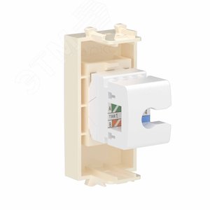 Avanti Телефонная розетка RJ-12 без шторки модульная, Ванильная дымка, 1 модуль - фото 3