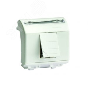Изображение товара Розетка компьютерная RJ45 категория 5е (разъем АМР) бежевая 2 модуля (шт)
