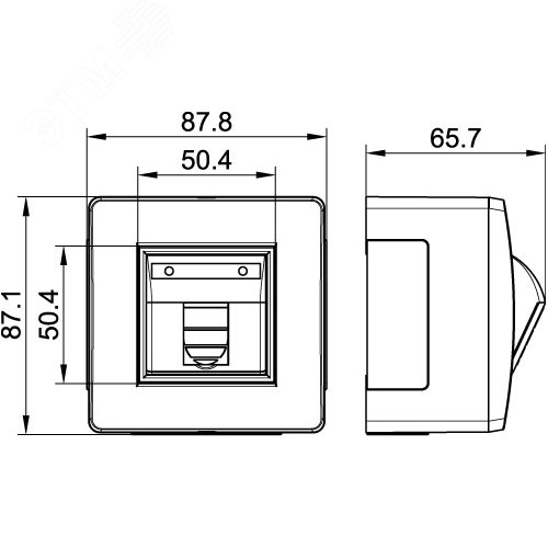 Коробка для миниканалов с телефонной/компьютерной розеткой - фото 2