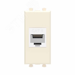 Avanti Компьютерная розетка RJ-45 без шторки модульная, кат.6,  Ванильная дымка, 1 модуль - фото 1