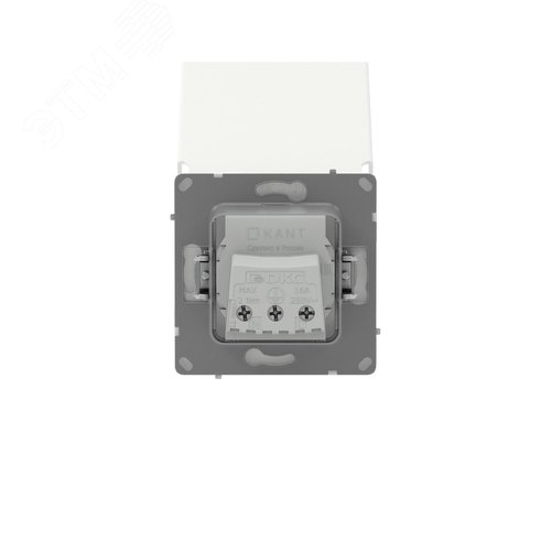 Розетка силовая, 2P+E, с з/ш, с крышкой, IP44, KANT, белая магнолия - фото 3