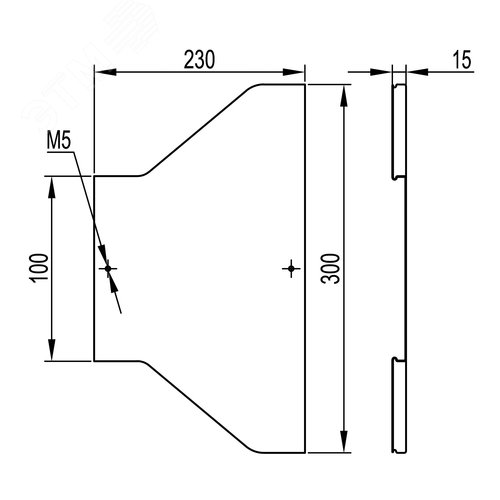 Крышка на переходник RRC симметричный 300/100, горячеоцинкованная в комплекте с метизами и пластинами PTCE - фото 3