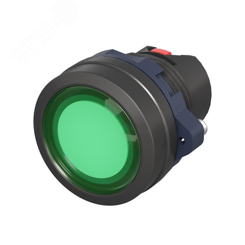 Головка кнопки плоская прозрачная без фиксации, зеленая - фото 1