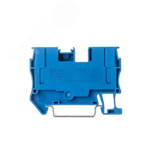 Клемма проходная, зажим push-in, 2 точки подключения, 6 кв.мм, синяя - фото 2