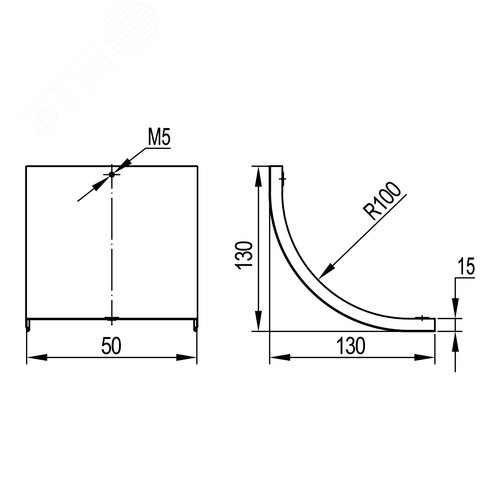 Крышка на угол CS 90 вертикальный внутр. 90° осн.50 в комплекте с метизами и пластинами PTCE - фото 3