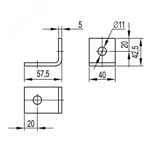 Угол крепежный одиночный горячеоцинкованный - фото 2