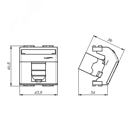 Розетка HDMI со шторкой Brava белая 2 модуля - фото 2