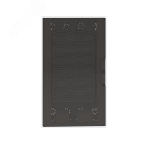 Щиток 36 мод встраиваемый для полых стен слаботочный Фрейм (FRAME), белый, с тонированной дверцей, с монтажной платой, с 2 розетками (арт. 45005) и 2 коробками (арт. 10033) - фото 2